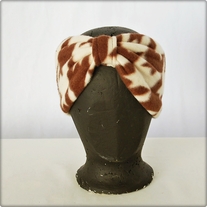 Brown and White Fleece Houndstooth Headband