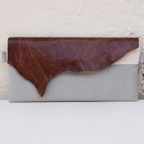 Raw Leather Wristlet Clutch