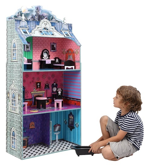 Play+Toy+Mansion New Monster Mansion DollHouse Family Kids Play Toy Furniture Modern ...