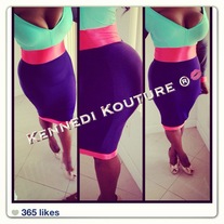 "SUPER NEGRA" COLOR BLOCK DRESS