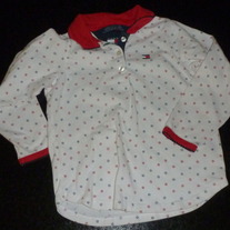 White/Red/Blue Long Sleeve Shirt-Tommy Hilfiger Size 4T