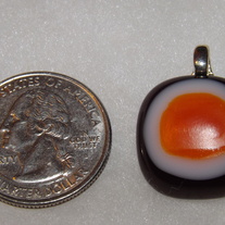Small Black, Orange and White Pendant