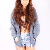 Grey-blue knit cardigan