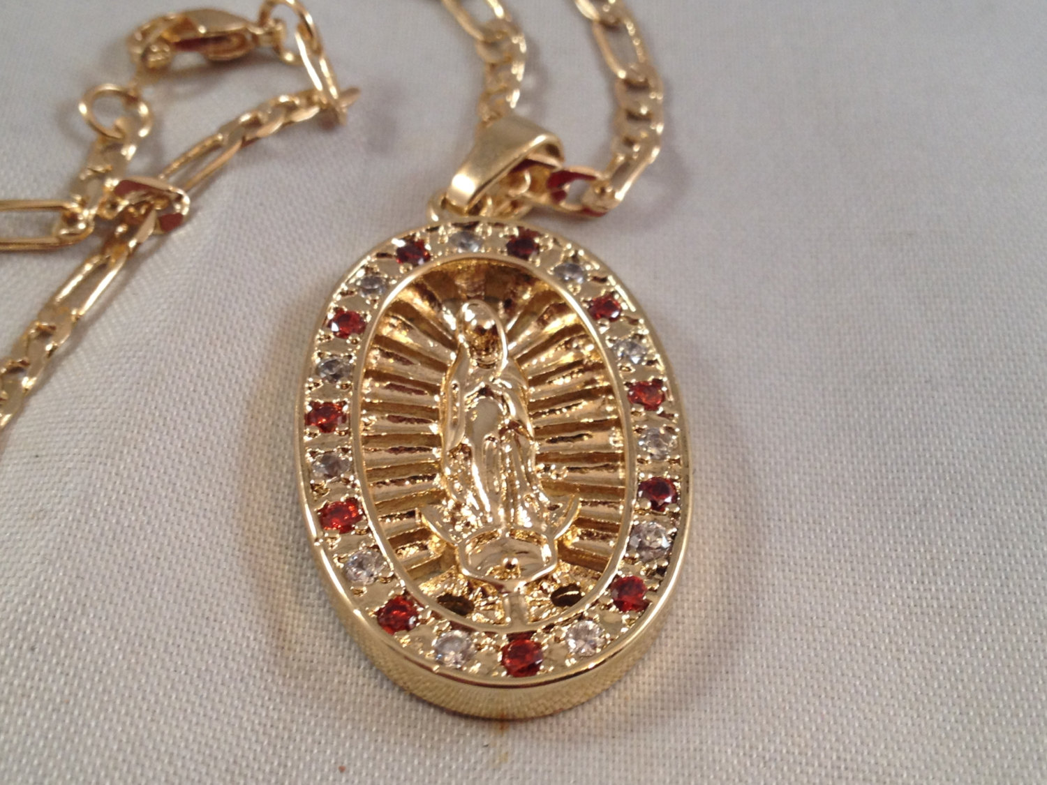 Virgen De Guadalupe Cadena Oro Rosario Sinaloense Our Lady of Guadalupe