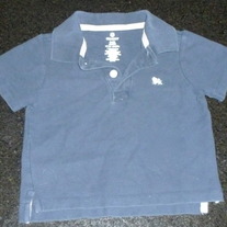 Navy Blue Collar Short Sleeve Shirt-Old Navy Size 6-12 Months