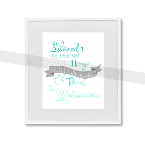 "Blessed are Those" hand-drawn 8x10 scripture print