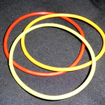 red, orange, yellow 3 jelly bracelets