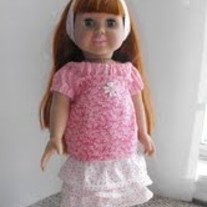 Pink and white 4 piece skirt, peasant top, camisole, and headband