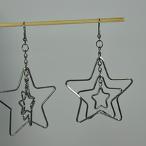 Stars_metal_dangling_hook_earring_medium