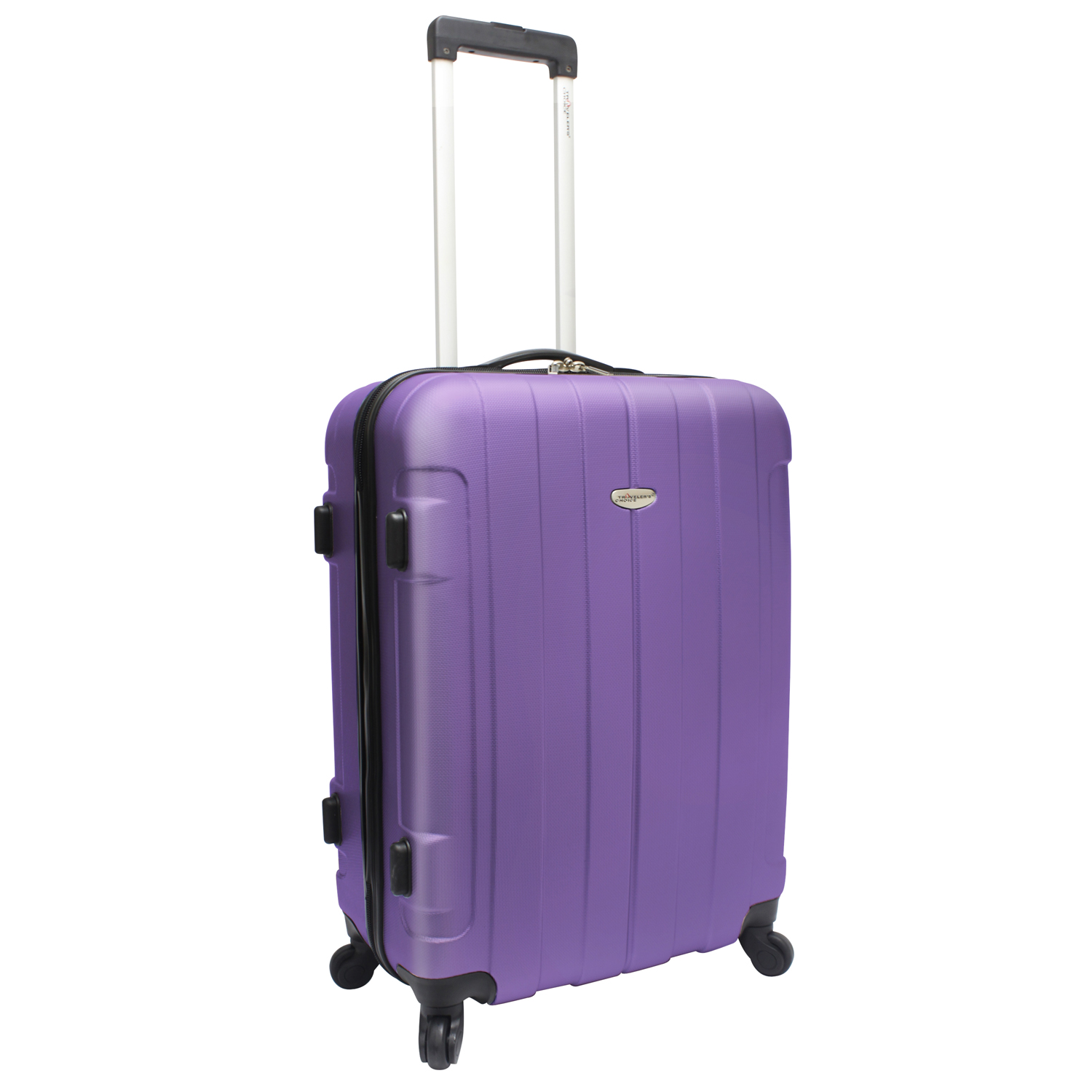 Traveler’s Choice Purple Rome 3Piece Hardcase Hardside Lightweight Rolling Luggage Spinner