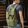 Military green canvas scout field backpack unisex - Thumbnail 1