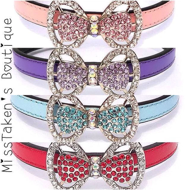 Rhinestone Pet Bow Collar · MissTaken's Boutique · Online Store Powered
