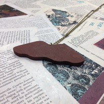 Wood Mustache Necklace 