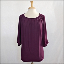 3/4 Sleeve Loose Purple Top