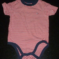 Red/White Stripe Onesie-Tommy Hilfiger Size 18-24 Months