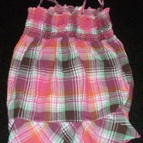 Pink/Green Plaid Spaghetti Strap Top-Arizona Size 10/12