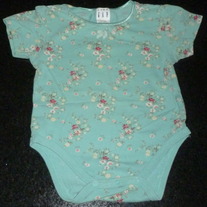 Teal Floral Onesie-Baby Gap Size 12-18 Months