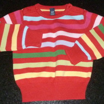 Red Multi Stripe Sweater-Baby Gap Size 18-24 Months