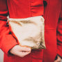 gold leather zippered clutch with studs // metallic gold clutch by rouge and whimsy - Thumbnail 3