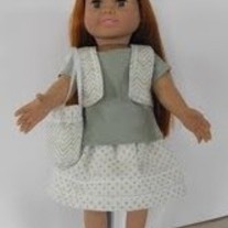 Sage green chevron and polka dot 4 pc outfit