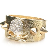 Gold Skull & Spike Cuff 