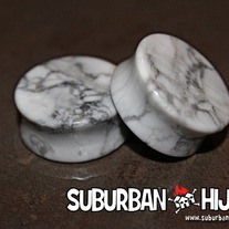 White Howlite Saddle Plugs