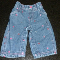 Denim Jeans with Hearts/Crowns-Arizona Size 3-6 Months