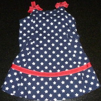 Navy Dress with Starts/Red Ribbon-Gymboree Size 12-18 Months