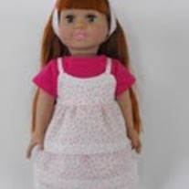 4 Pc. Pink and white shirt, camisole,skirt, headband