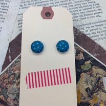 Teal Patterned Button Earrings *More patterns available 