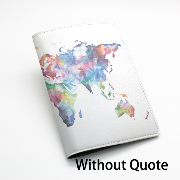 PU Leather Passport Holder Case Cover Travel Wallet Colorful World