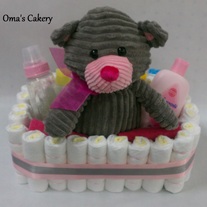 Grey Bear Diaper Basket
