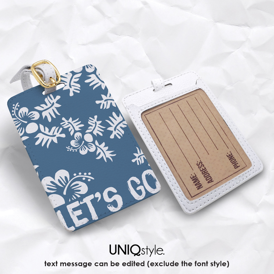 Hawaii floral pattern Luggage Tag personalized custom made with your