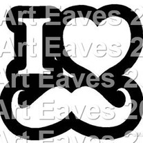 I Heart Mustache Vinyl Decal