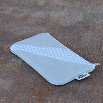 SCRAPPY CLUTCH IN LAVENDER DOTS