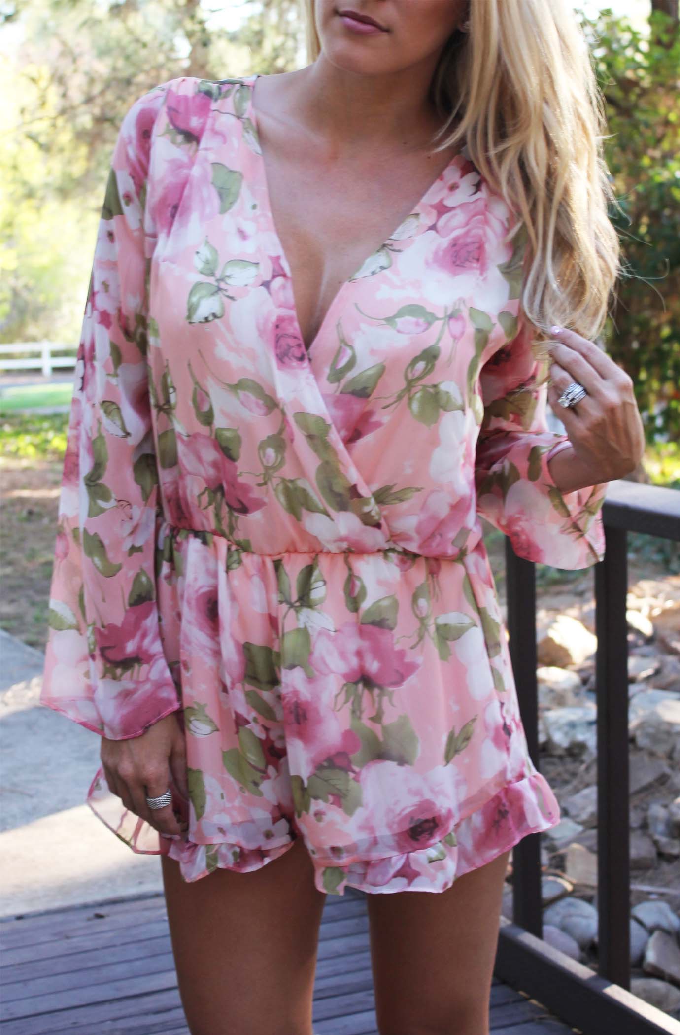 Blush Floral Romper on Storenvy