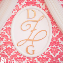 Combo Font Wood Wall Monogram - Metallic Gold Finish