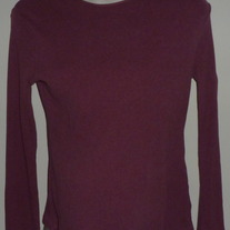 Dark Pink Ribbed Long Sleeve Shirt-Motherhood Maternity Size Small