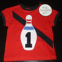 1st Birthday Bowling Pin Shirt-Pink Chandelier by Clothe (Boutique) NEW-No Size--Intended for 1st Birthday