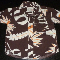 Brown Hawaiian Shirt-Old Navy Size 18-24 Months
