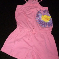 Pink Shorts Romper with Flower-Total Girl Size 7-8