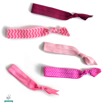 Pink Ponytail Hair Tie Set - Set of 5