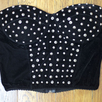 Velvet studded bustier