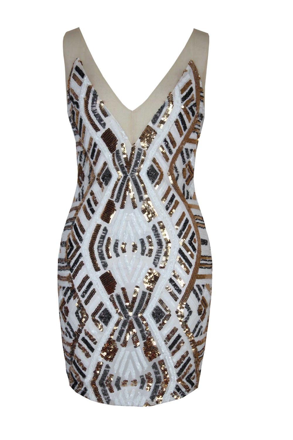 Collar Sleeveless Sequined Geometry Party Dress on Storenvy