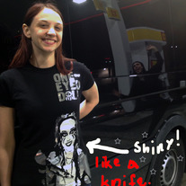 Shiny Chrome Edition Happy Stabby Girl Shirt!
