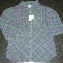 Dark Green/Navy Plaid Button/Collar Shirt-NEW-Gymboree Size 5