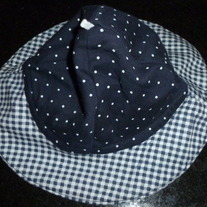 Navy/White Check/Polka Dot Hat-Vitamins One Size