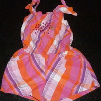 Pink/Orange Romper with Sequins-Koala Kids Size 12 Months