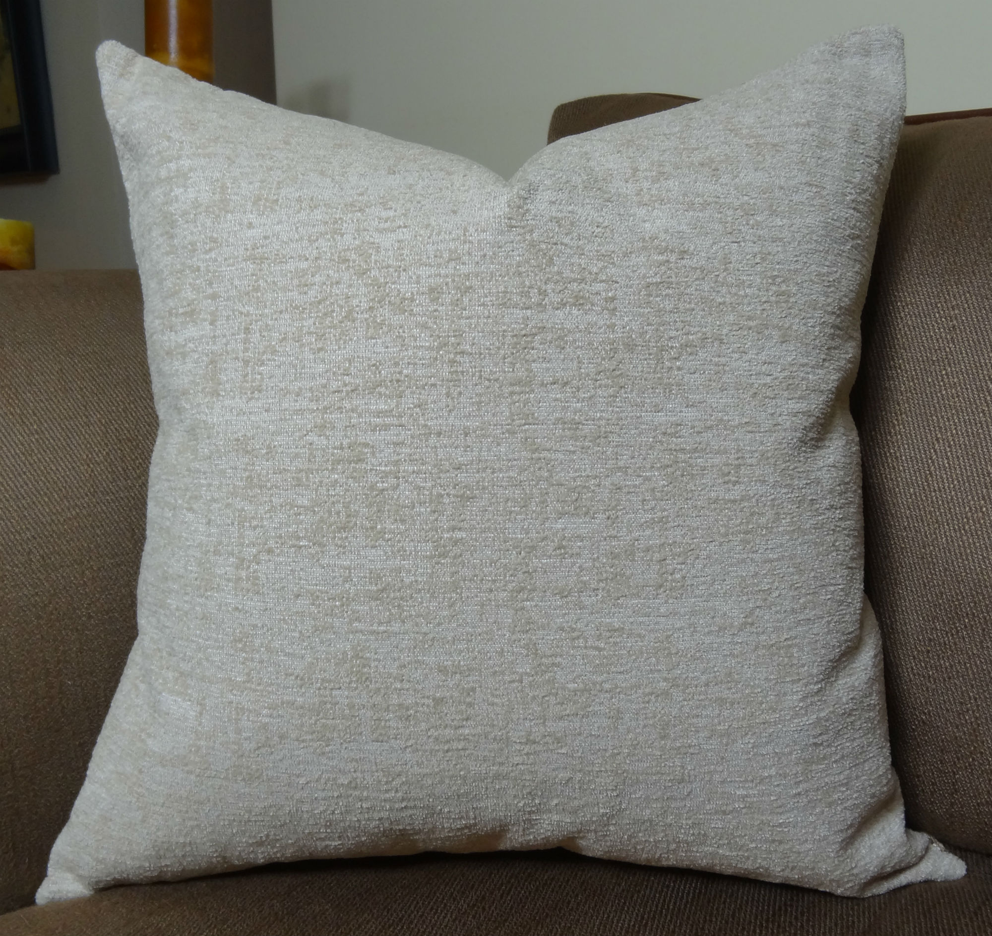 18" x 18" Luxury Decorative Throw Pillow Taupe Light Brown Textured Throw Pillow Solid Taupe