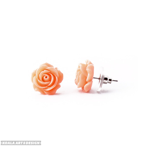 Coral Rose Earrings